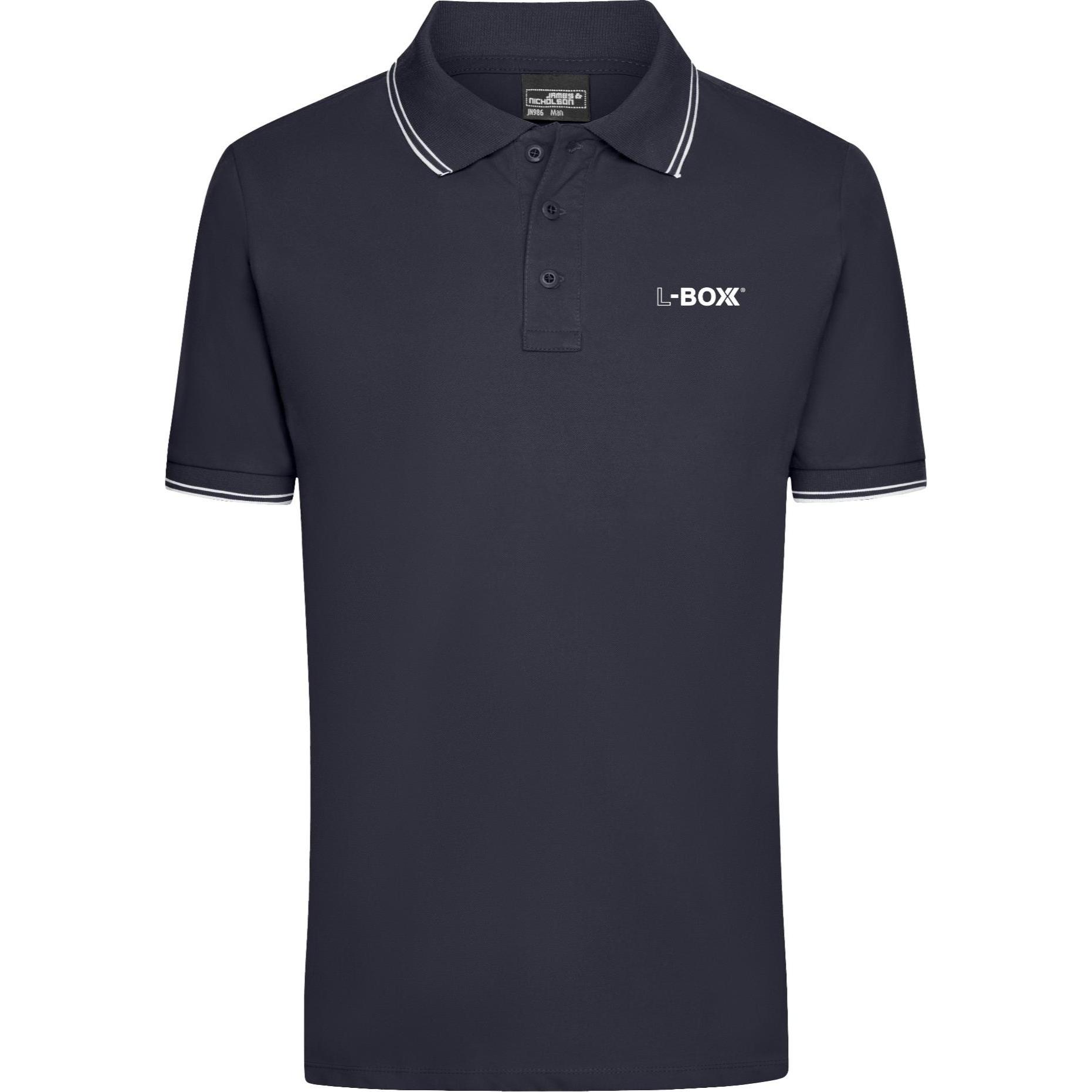 Thumbnail - L-Boxx, Herren, Hemd, Herren Polo Shirt navy / white Grösse L, Blau, (L)