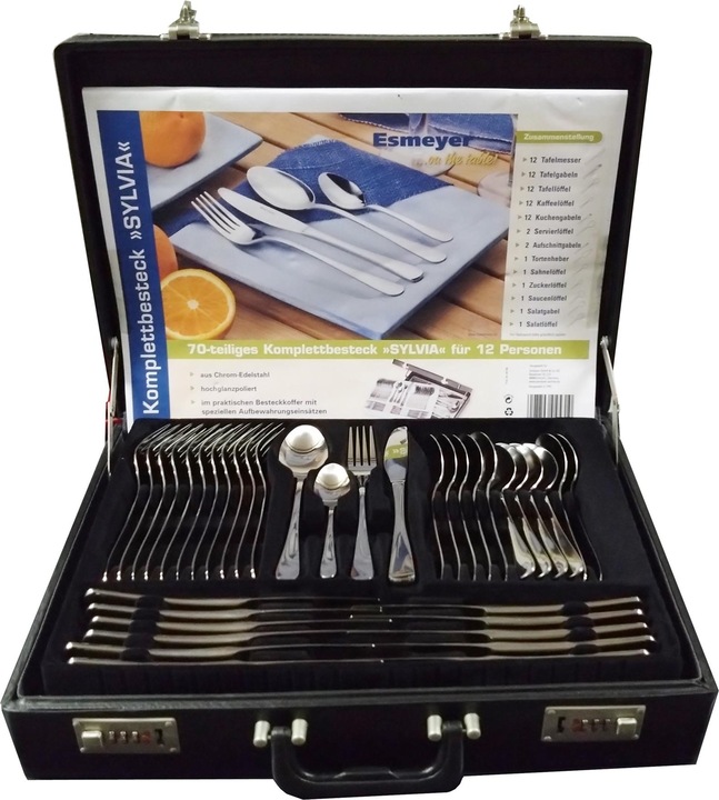 Produktbild Esmeyer Besteck Set "SYLVIA" Set 70 tlg (12 Personnen & Zubehör) (70 Stück, Besteck Set)