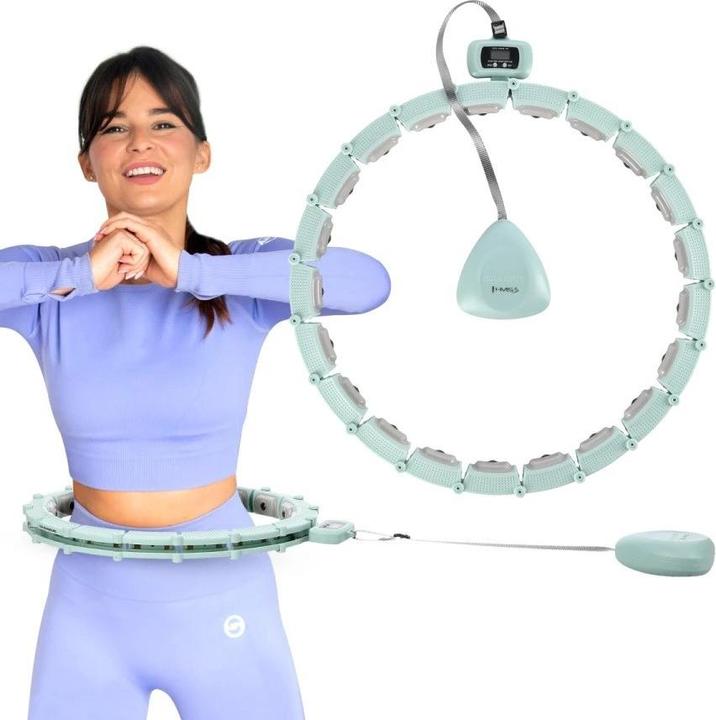 Produktbild HMS HHM14 HULA HOOP Žalias MAGNETISCH MIT GEWICHT + ZÄHLER (43 cm, 380 g)
