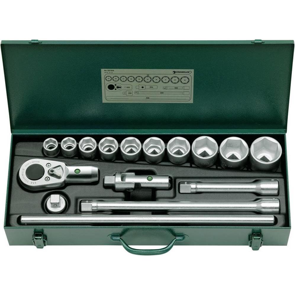 Stahlwille, Steckschlüssel + Stecknuss, Steckschlüsselsatz metrisch 3/4 (20 mm) (50 mm, 36 mm, 27 mm, 41 mm, 25 mm, 45 m...