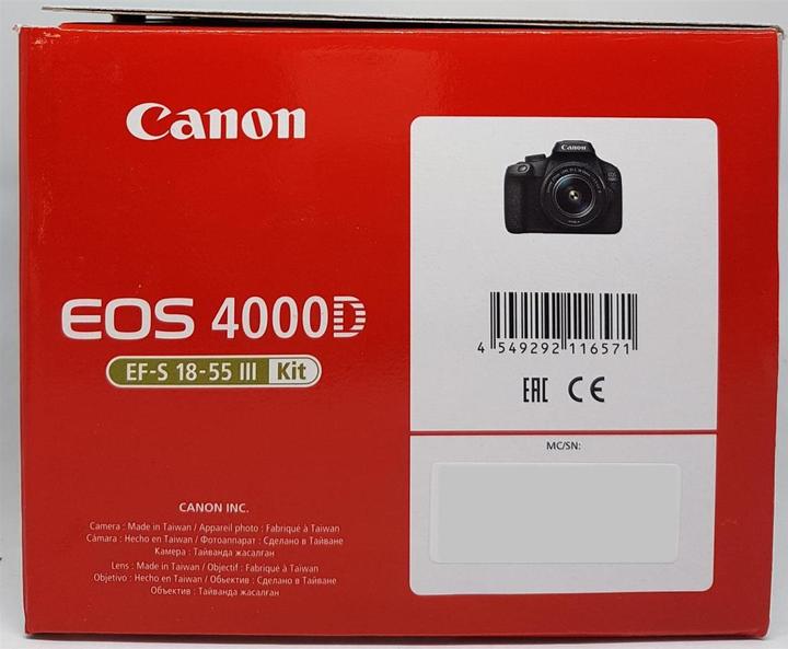 Actual product image Canon Eos 4000d Dc - (Eu) (18 - 55 mm, 18.70 Mpx, APS-C / DX)