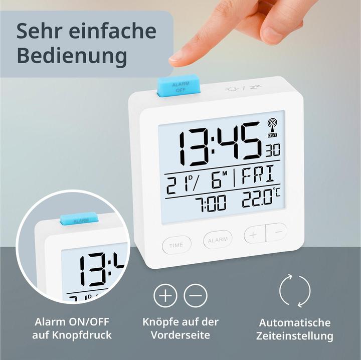 Actual product image ADE Digitalwecker Weiss
