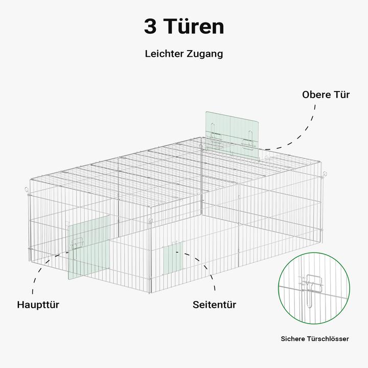 Actual product image Wiltec Outdoor enclosure cover 183x122x60cm small animal enclosure run outdoor enclosure