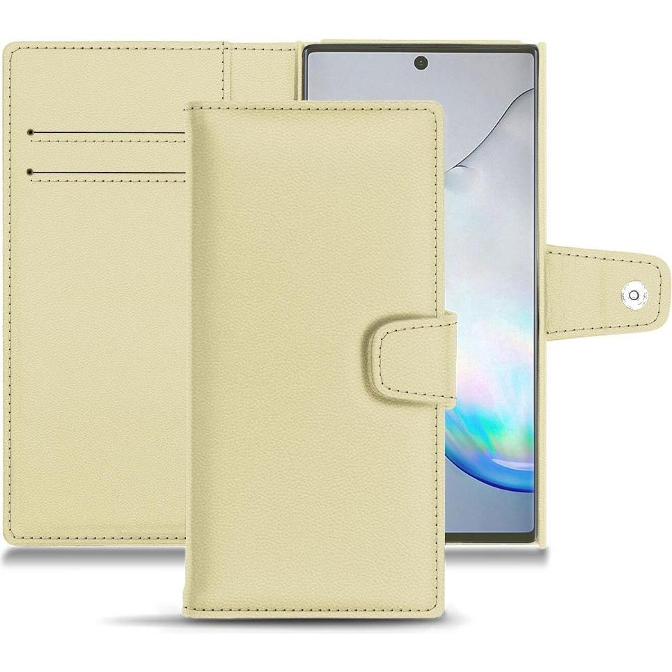 Noreve Lederschutzhülle Wallet (Samsung Galaxy Note 10), Smartphone Hülle, Beige