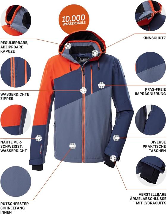 Immagine prodotto Killtec Giacca da Esterno con Cappuccio Staccabile e Gonna per Neve (XXL)