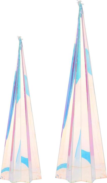 Produktbild H & S Collection Regenbogen-Pyramide mit sternförmigem Sockel, mit Micro-LED-Lichtern, 2 Grössen, 2er-Set