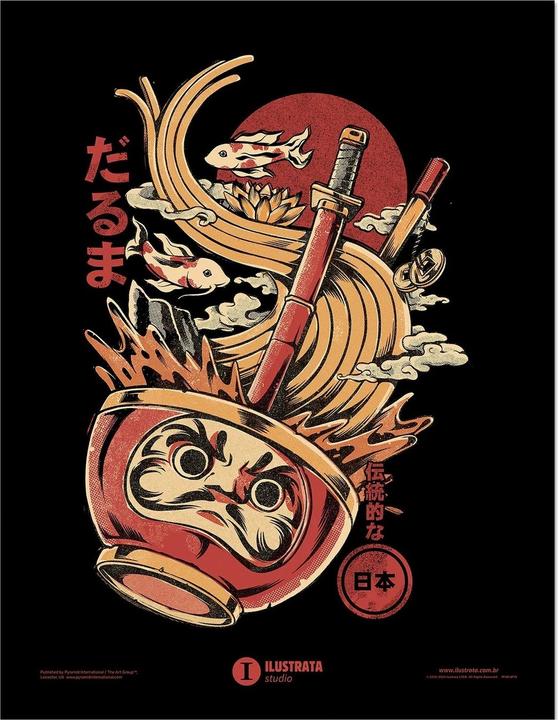 Ilustrata Gerahmtes Poster Darumas Ramen (35 x 45 cm)