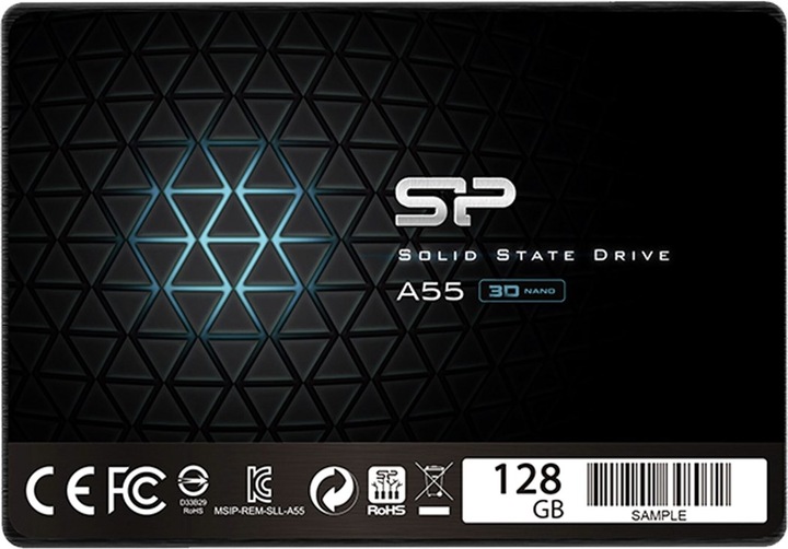 Actual product image Silicon Power A55 128 GB, SSD form factor 2.5", SSD interface SATA, write speed 420 MB (128 GB, 2.5")