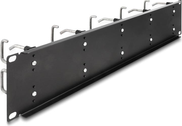 Actual product image Delock 48.30cm (19") cable management patch panel with 10 metal brackets 2 U black