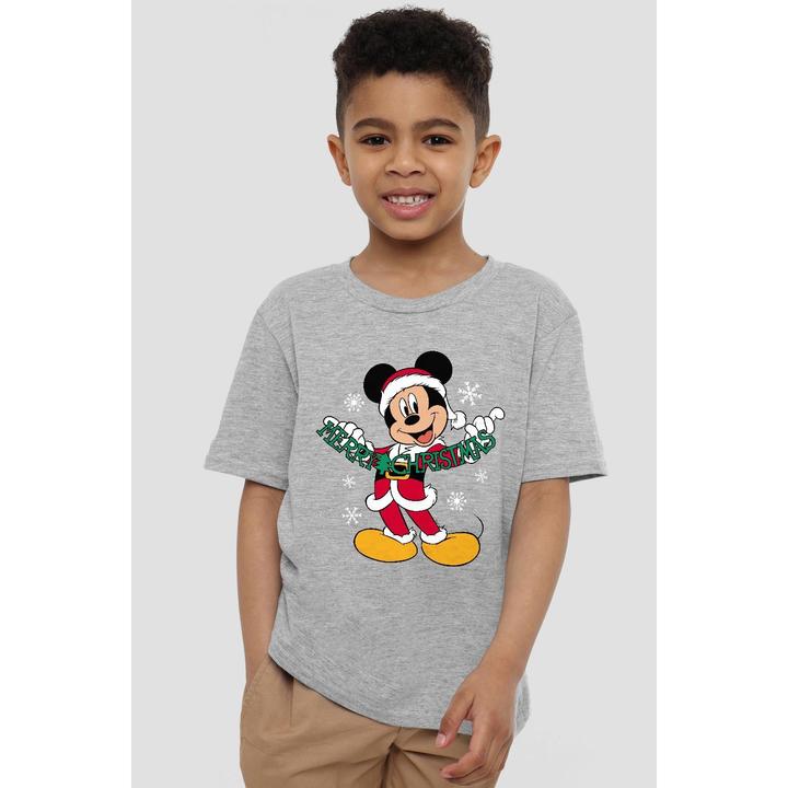 Actual product image Disney Childrens/Kids Merry Christmas Mickey Mouse T-Shirt (128)