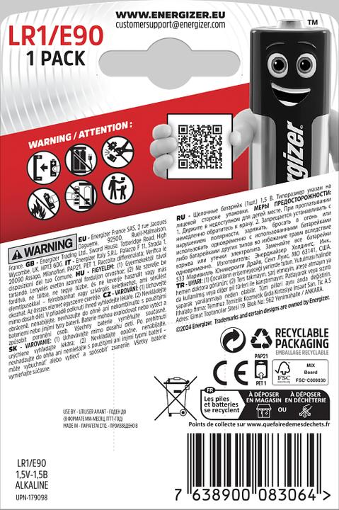 Immagine prodotto Energizer Lr1 E90 (1 pz., N, 900 mAh)