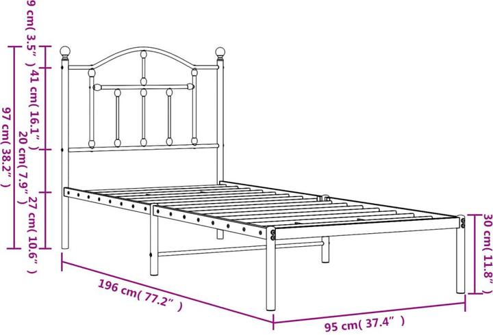 Produktbild vidaXL Bettgestell (90 x 190 cm)