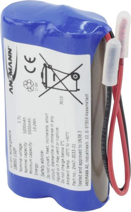 Produktbild Ansmann Akkupack 2x 18650 Kabel Li-Ion (3.70 V, 5200 mAh)
