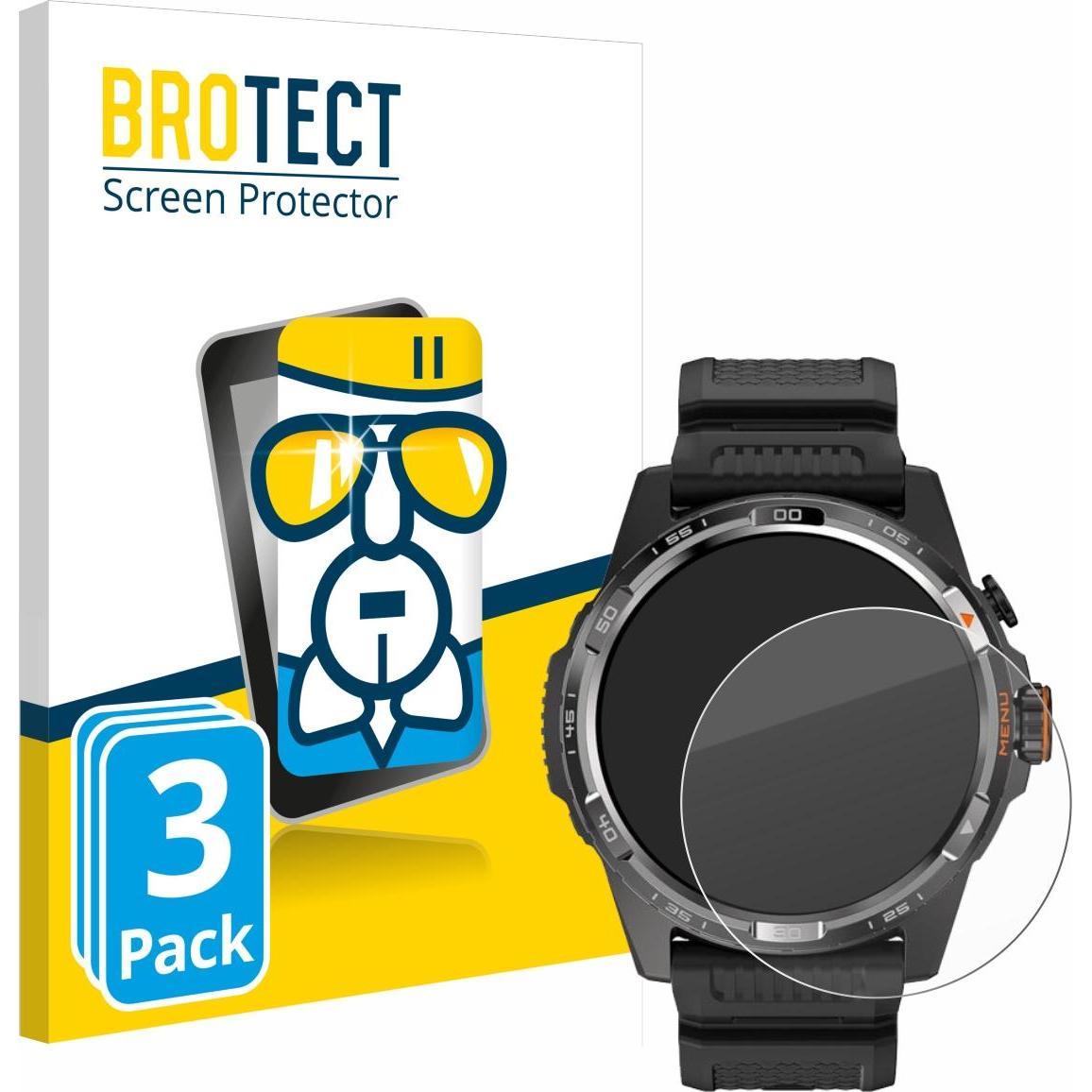 BROTECT Schutzglas Schutzfolie Glas Folie Displayschutz klar, Smartwatch Schutzfolie, Transparent