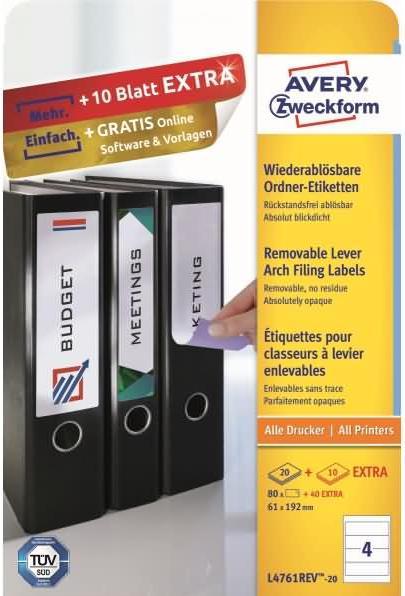 Actual product image Avery Folder labels, removable