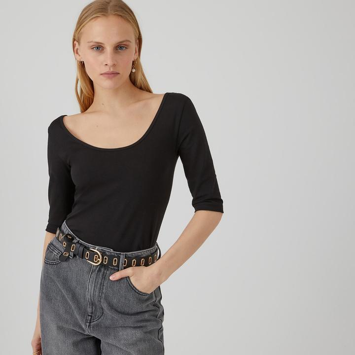 Produktbild La Redoute Collections T-Shirt mit Ballerina-Ausschnitt (XS)