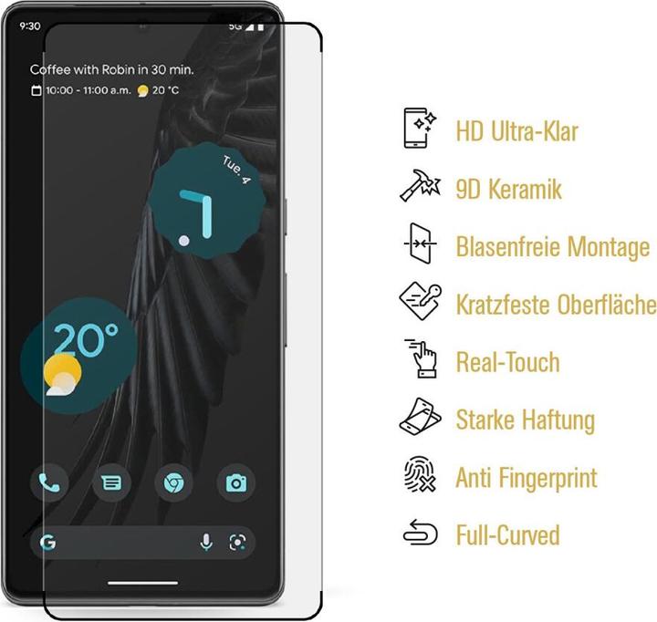 Produktbild Protectorking 2x Ceramic-Glass Full Cover HD Klar (2 Stück, Google Pixel 6 Pro)
