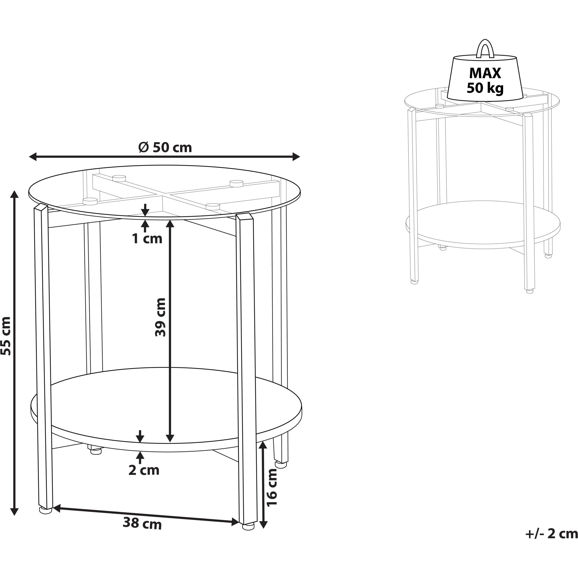 Thumbnail - Beliani, Couchtisch + Beistelltisch, Lovell (50 x 55 x 50 cm)