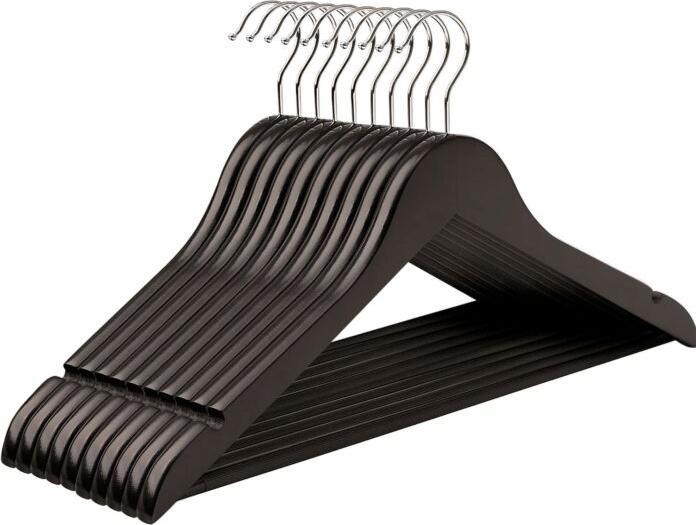 Songmics Kleiderbügel-Set aus Holz, 10 Stück, belastbar bis 5 kg (10x)