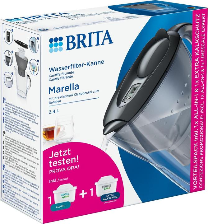 Immagine prodotto Brita Marella graphit inkl. inkl. 1x ALL-in-1, 1x Extra Kalk (2.40 l)