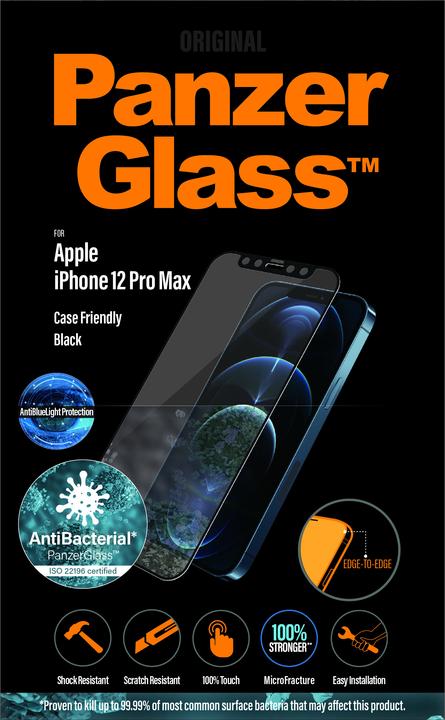 Produktbild PanzerGlass Case Friendly Black AB ABL (1 Stück, Apple iPhone 12 Pro Max)