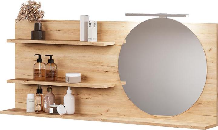 Actual product image Vicco Bathroom mirror cabinet Avena, Oak, 120 x 50 cm with 3 open compartments (120 x 13.50 x 50 cm)