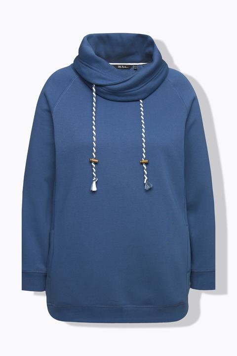 Actual product image Ulla Popken Drawstring Collar Long Sleeve Sweatshirt (46, 48)