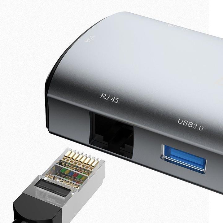 Actual product image Dudao 11in1 multifunctional HUB USB Type C - USB Type C PD 60 W / HDMI / 3.5 mm mini jack / 1x USB 2 (USB-C, 11 ports)