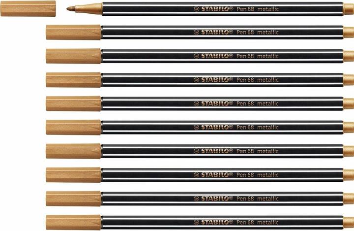 Image du produit STABILO Stylo feutre métallique Premium - Pen 68 metallic - pack de 10 - cuivre (Cuivre, 10 x)