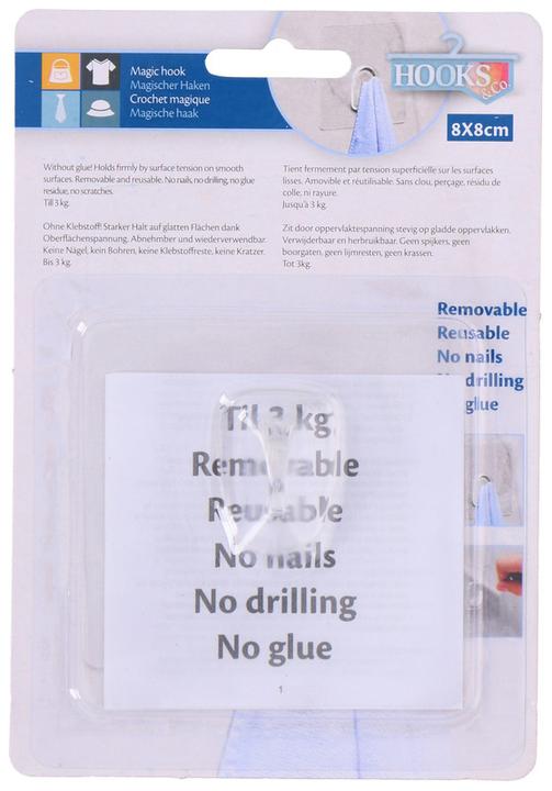 Produktbild Hooks & Co Magic hook 8x8cm PVC
