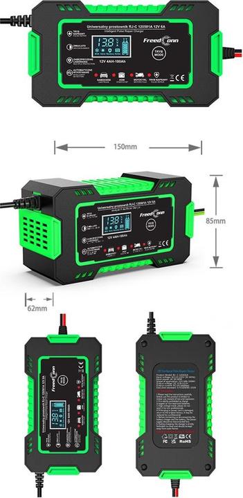 Actual product image RJ Tianye Prostownik akumulatorowy RJ-C 120501A 12V 6A (12V, 6 A)