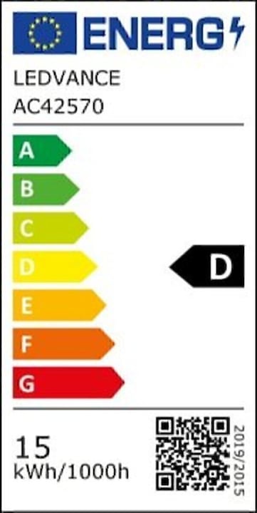 Energie-Label Ledvance LED TUBE T8 HF UO P 1200mm ** 15W/840 2400lm 190° 75000h EEK D (G13, 15 W, 2400 lm, 1 x, D)