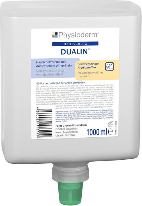Produktbild PGP Physioderm Dualin Mineralölfrei 1 L Handcreme, Neptunfl. Hautschutzcreme bei wechselnden Arbeitssto (1000 ml)