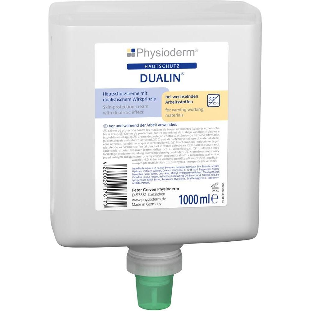PGP Physioderm Dualin Mineralölfrei 1 L Handcreme, Neptunfl. Hautschutzcreme bei wechselnden Arbeitssto (1000 ml) (204087)