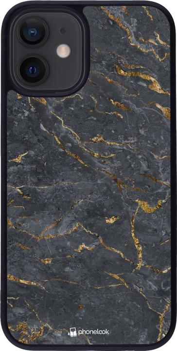 Actual product image PhoneLook Coque Silicone rigide noir Grey Gold Marble (Apple iPhone 12 mini)