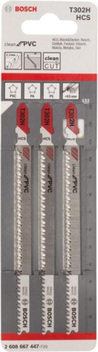 Produktbild Bosch Professional Zubehör PRO Plastics PVC clean T302H Stichsägeblatt, 132 mm, 3-tlg.