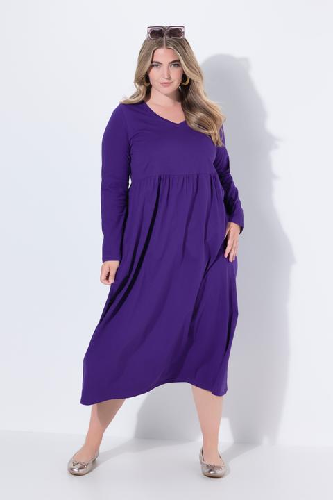 Produktbild Ulla Popken Maxikleid, A-Linie, V-Ausschnitt, Langarm (46, 48)