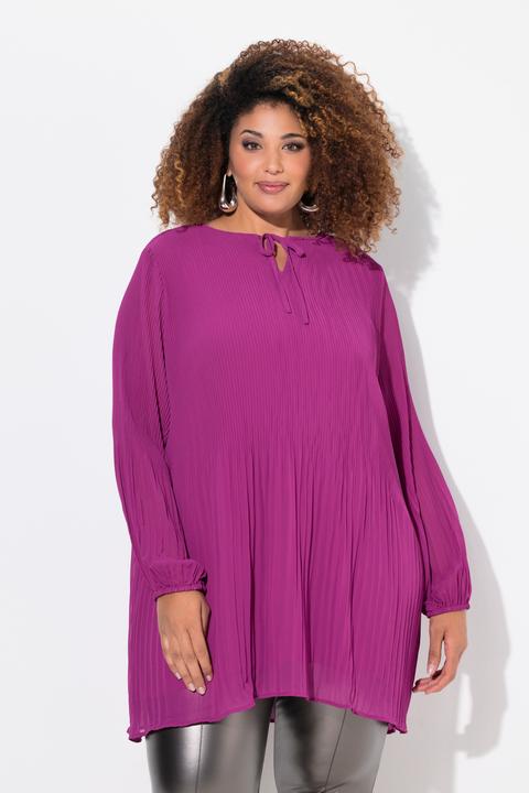 Actual product image Ulla Popken Pleated A-Line Long Sleeve Tunic Blouse (50, 52)