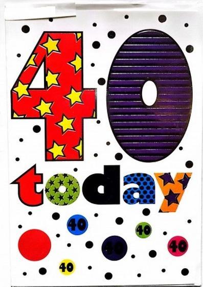 Actual product image Generic Today Stars 40th Birthday Greetings Card (1 pcs.)