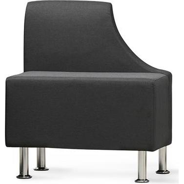 Rocada, Sofa, Soft linkes Modul Sofa 73,8x66x77 cm schwarz (1.5-Sitzer)