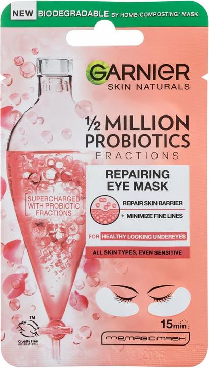 Garnier Skin Naturals Repairing Eye Mask - Regenerating Eye Textile Mask with Probiotic Fractions