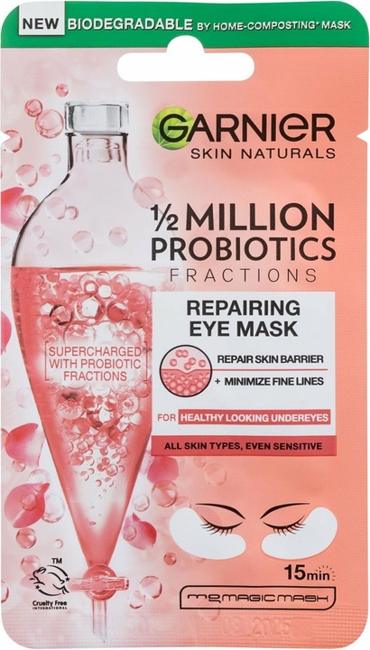 Actual product image Garnier Skin Naturals Repairing Eye Mask - Regenerating Eye Textile Mask with Probiotic Fractions