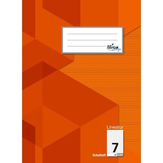 MICA College, Heft + Block, Schulheft - DIN A4 - Lineatur 7 - kariert - 16 Blatt (A4, Kariert)