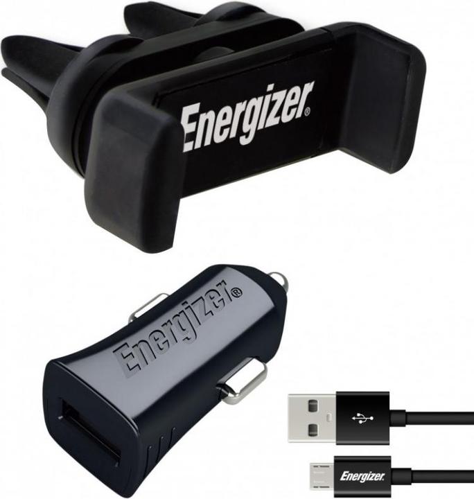Produktbild Energizer Car kit - 1A - 1USB Ladegerät, Halterung für Lüftungsschlitz inkl. Micro-USB Kabel