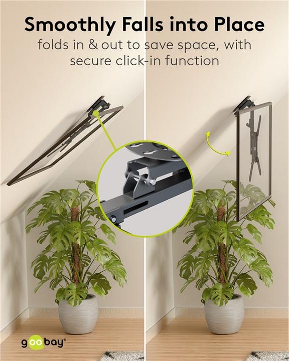 Image du produit Goobay Support TV pour plafond Basic M, noir (Plafond, 20 kg, 23" - 55")