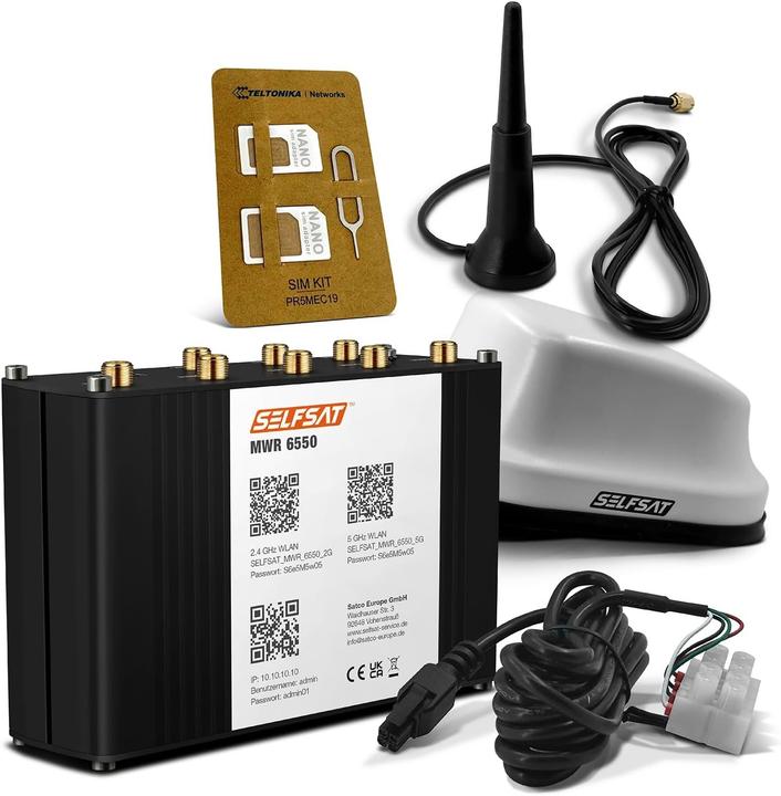 Produktbild Selfsat MWR 6550 5G Cat 20 WiFi 6 WLAN Router up to 34 Gbps incl 5G Antenna White