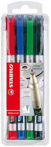 Produktbild STABILO Write-4-all (Grün, Blau, Schwarz, Rot, 1 mm, 4 x)