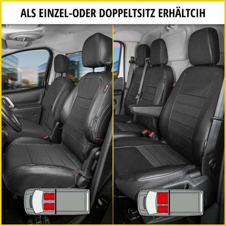 Produktbild Walser Premium Autositzbezug für Iveco Daily V 2011-02/2014, 2 Einzelsitzbezüge vorne
