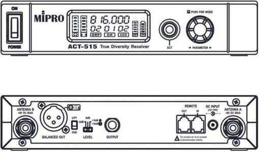 Produktbild Mipro ACT-515 UHF Einkanal Empfänger 823-832 MHz