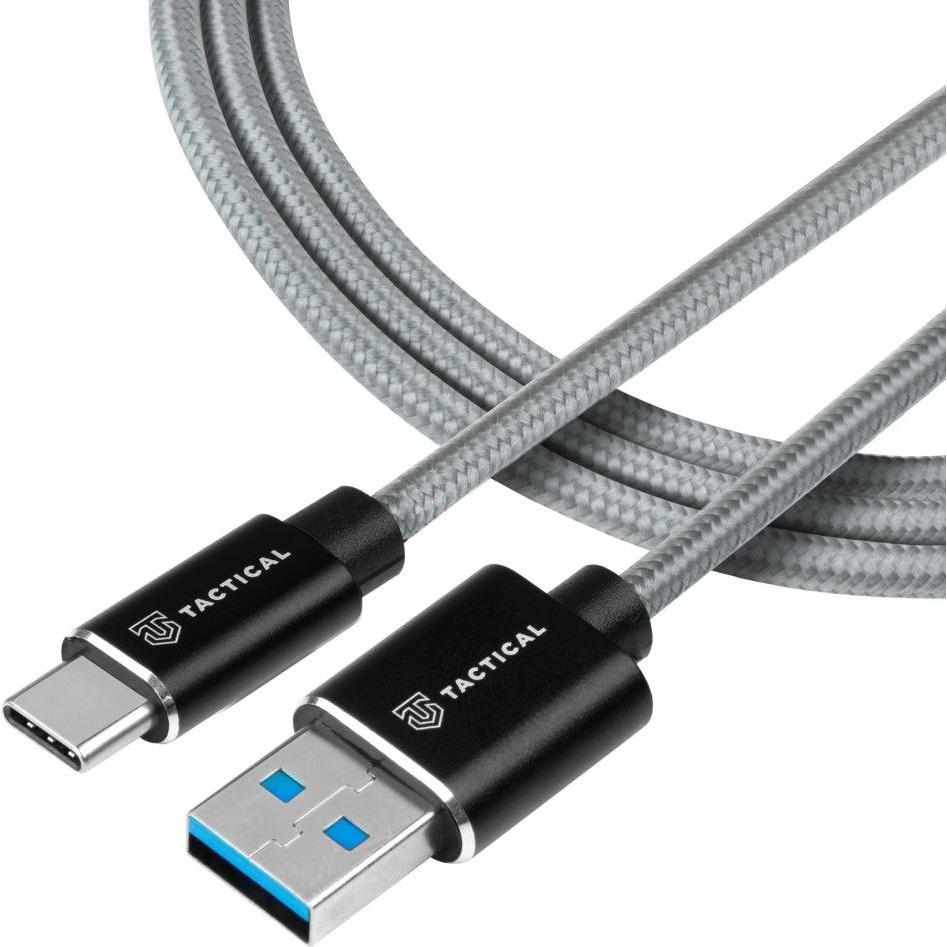 Tactical Fast Rope Kevlar Cable USB-A/USB-C 0.3m Grey (0.30 m), USB Kabel